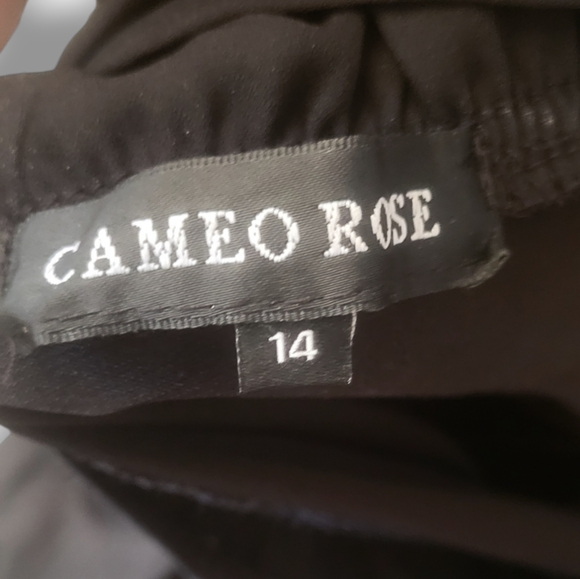 CAMEO ROSE - Black Deep V Ruched Plunging Neck Bodysuit Jumpsuit Sexy Plus Size - Picture 3 of 6